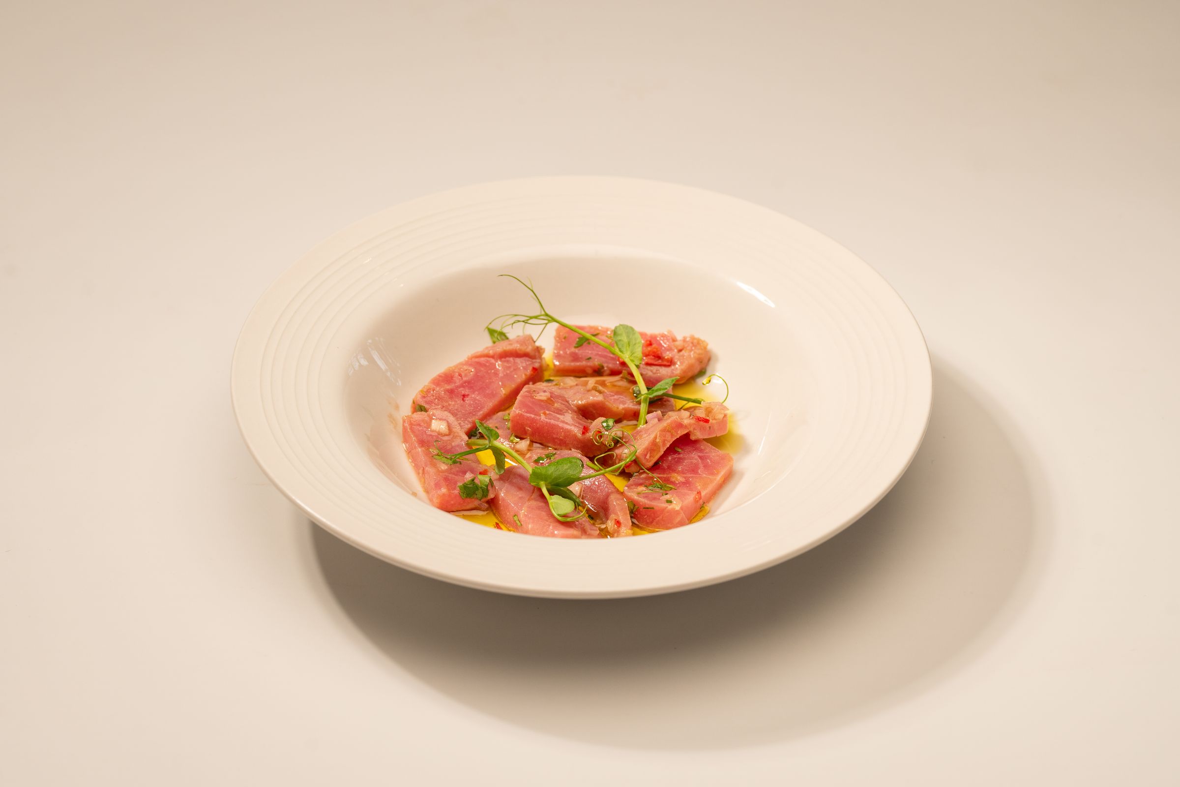 Signature Borneo-style Umai Tuna Loin with lime and budu at La Stellar Maison in Bangsar